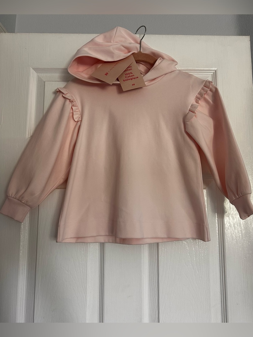 Simone Rocha Girls' Light Pink Hooded Ruffle Sweatshirt